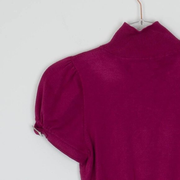 Express Womens Mock Neck Sweater Size‎ XS Puff Sleeve Y2K Preppy Career Work - Picture 9 of 9